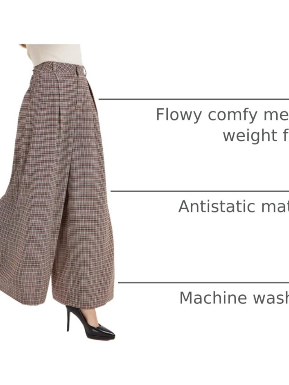 Womens High Waist Casual Wide Leg Palazzo Business Pants | Office Trousers, Dres - Picture 4 of 6